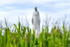 Europe's largest statue of the Virgin Mary ahead of its official opening to the public in the village of Konotopie near Torun