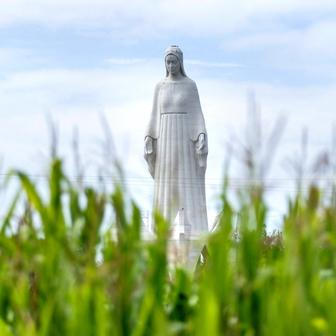 Europe's largest statue of the Virgin Mary ahead of its official opening to the public in the village of Konotopie near Torun