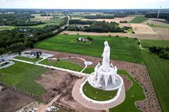 Europe's largest statue of the Virgin Mary ahead of its official opening to the public in the village of Konotopie near Torun
