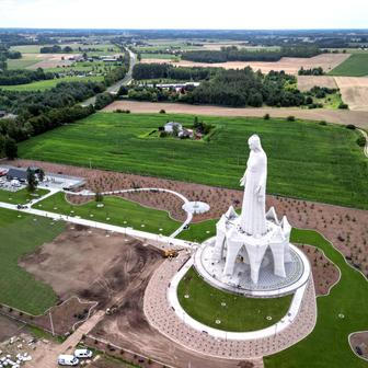 Europe's largest statue of the Virgin Mary ahead of its official opening to the public in the village of Konotopie near Torun