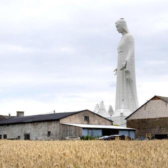 Europe's largest statue of the Virgin Mary ahead of its official opening to the public in the village of Konotopie near Torun