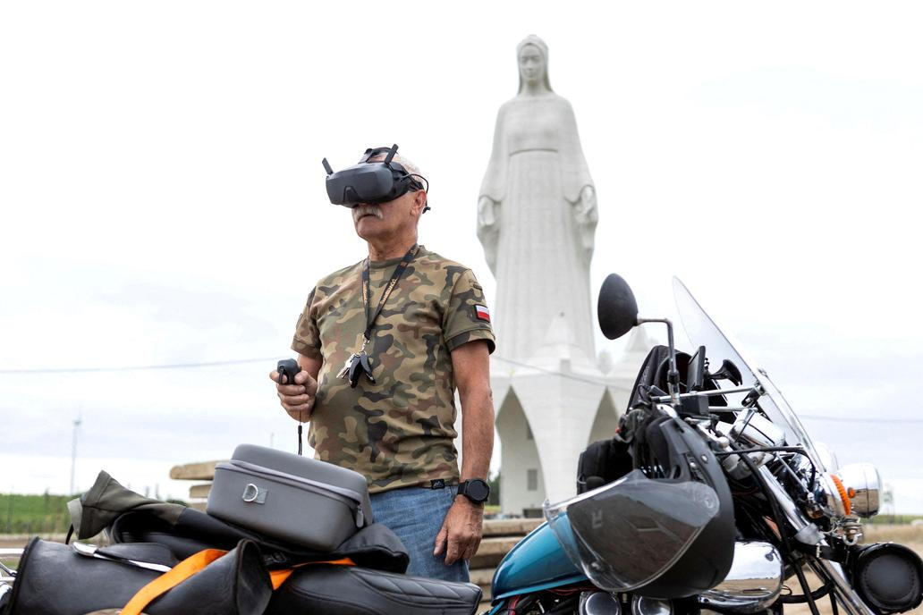 Europe's largest statue of the Virgin Mary ahead of its official opening to the public in the village of Konotopie near Torun