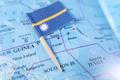 Nauru,Flag,On,Map,Highlighting,Yaren,,The,Administrative,Center,Of