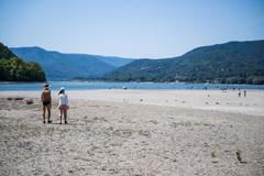Dried-up Danube riverbed