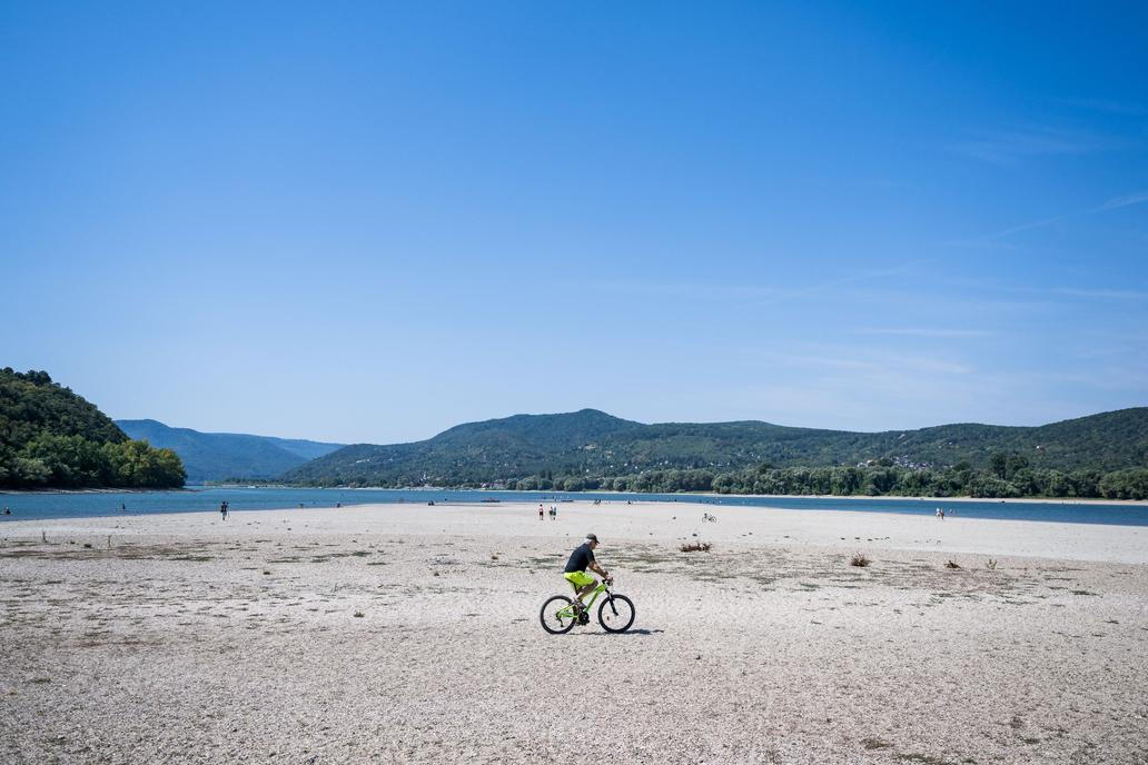 Dried-up Danube riverbed