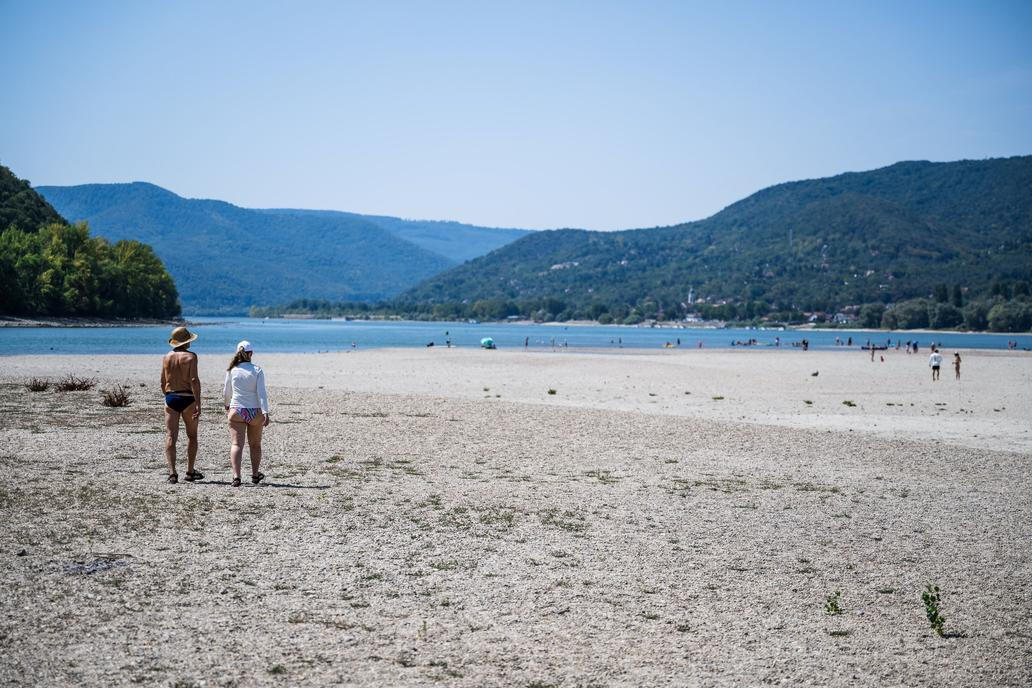 Dried-up Danube riverbed