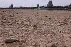 Low water levels on the Rhine River in Cologne