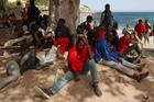 Mass crossings of migrants on foot and by sea from Morocco into Spanish territory, in Ceuta