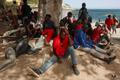 Mass crossings of migrants on foot and by sea from Morocco into Spanish territory, in Ceuta