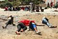 Mass crossings of migrants on foot and by sea from Morocco into Spanish territory, in Ceuta