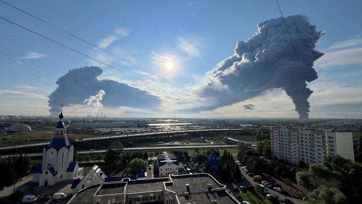 FILE PHOTO: Aftermath of Ukrainian drone attack in Saint Petersburg
