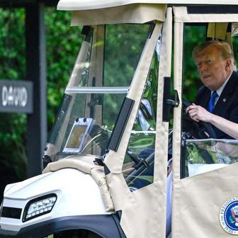 U.S. President Trump participates in a cabinet meeting at Camp David in Thurmont, Maryland