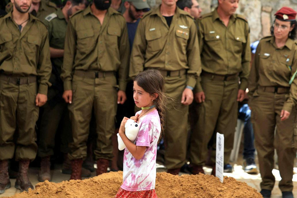 Funeral of Israeli reserve soldier, Major Harel Birenstock at Mount Herzl Military Cemetery in Jerusalem