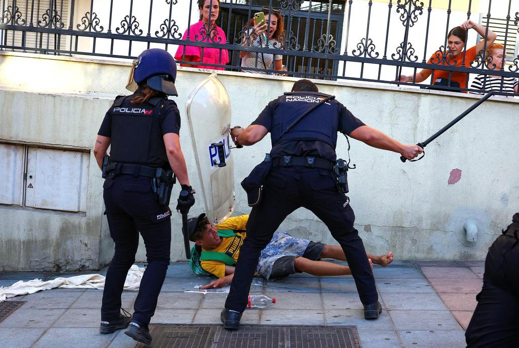 Mass crossings of migrants on foot and by sea from Morocco into Spanish territory, in Ceuta