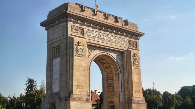Vítězný oblouk (Arcul de Triumf) v Bukurešti.