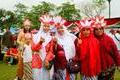 Malang,,August,12,,2024.,Indonesian,People,Wearing,Red,Shirts,While