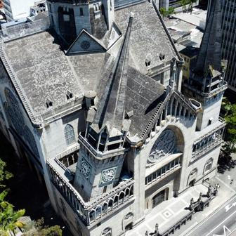 Collapsed buildings in Manizales after earthquake strikes Colombia