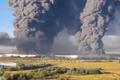 FILE PHOTO: Smoke billows from a warehouse, after deadly Ukrainian drone attacks, as per regional governors, in Elektrostal