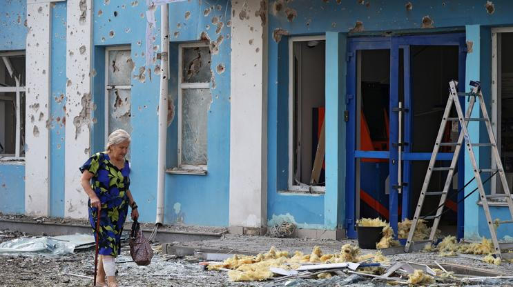 Aftermath of a Ukrainian drone attack in Belgorod