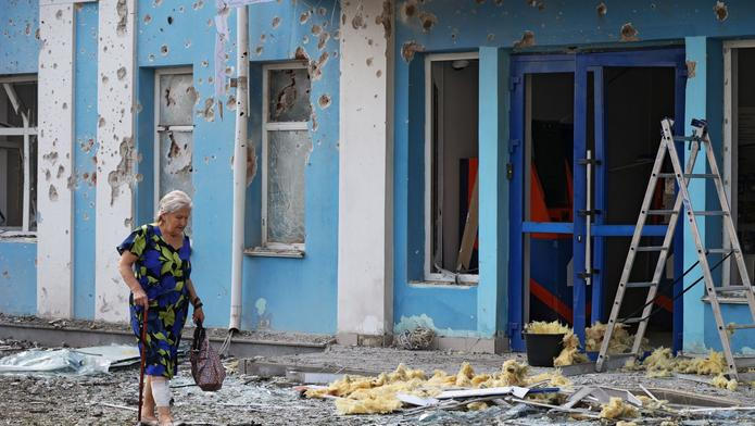 Aftermath of a Ukrainian drone attack in Belgorod