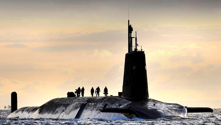 Nuclear Submarine HMS Vanguard Returns to HMNB Clyde, Scotland