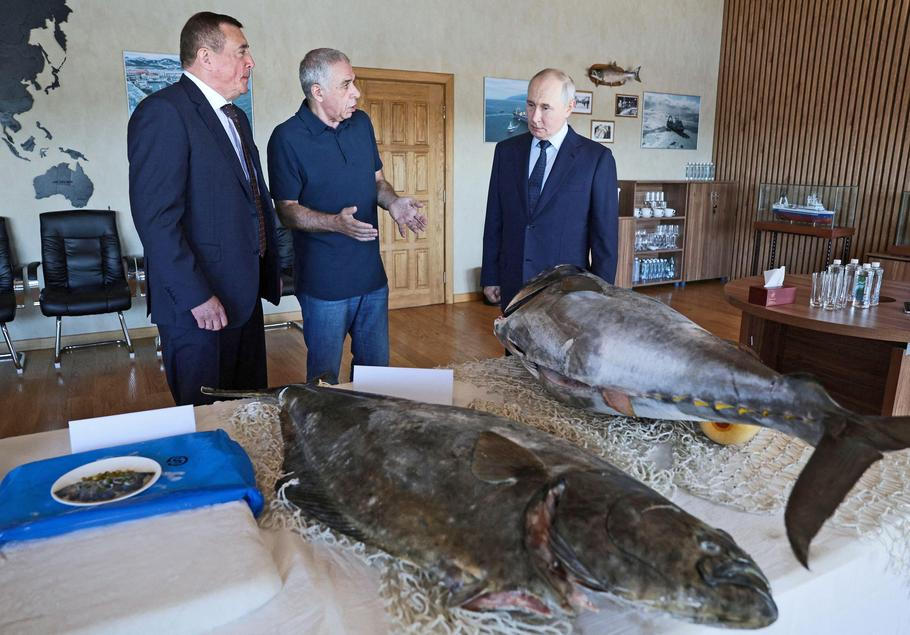 Russian President Vladimir Putin visits Iturup, an island in the disputed Kuril Islands chain