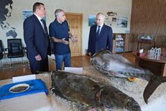 Russian President Vladimir Putin visits Iturup, an island in the disputed Kuril Islands chain