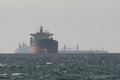 FILE PHOTO: Cargo ships in the Gulf, near the Strait of Hormuz