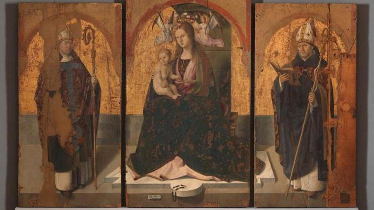 Zlodějové vzali tři z pěti panelů polyptychu San Gregorio (na snímku).