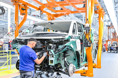 Výroba užitkových modelů Volkswagen v Hannoveru.