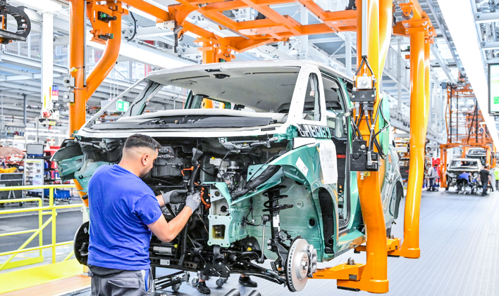 Výroba užitkových modelů Volkswagen v Hannoveru.