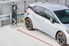 Ev,Charging,Station,For,An,Electric,Car,With,Silver,Auto
