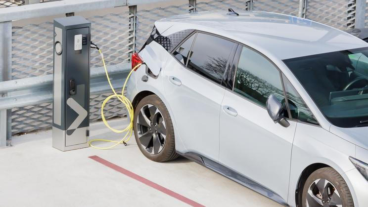 Ev,Charging,Station,For,An,Electric,Car,With,Silver,Auto