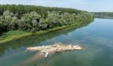 Shipwreck of the Slovenac, a tugboat that sank after hitting a mine in 1945 in Sava River in Serbia