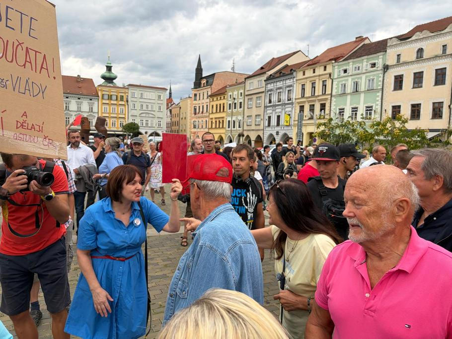 Předvolební meeting hnutí ANO v Českých Budějovicích.