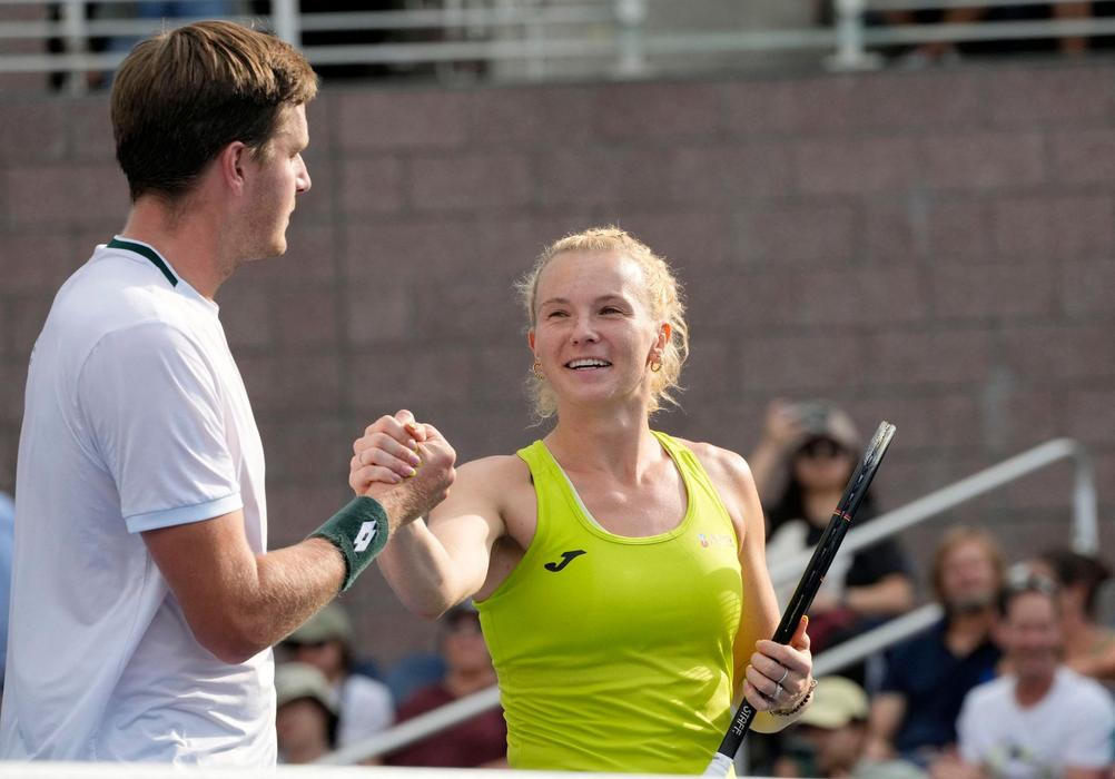Kateřina Siniaková s Henrym Pattenem v kvalifikaci smíšené čtyřhry na US Open 2026