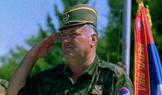 FILE PHOTO: Commander of the Bosnian Serb army general staff General Ratko Mladic salutes during a visit to an airbase in Zaluzani near Banja Luka