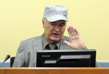 Former Bosnian Serb commander Ratko Mladic appears in court in the Hague