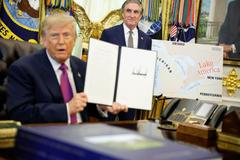 U.S. President Trump signs executive order at the White House in Washington