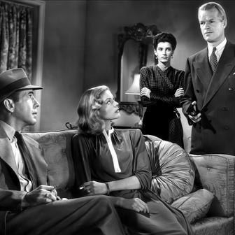 Humphrey Bogart, Lauren Bacallová, Sonia Darrinová a Louis Jean Heydt v adaptaci románu Hluboký spánek, který dobová kritika označila za vynikající studii zkaženosti.
