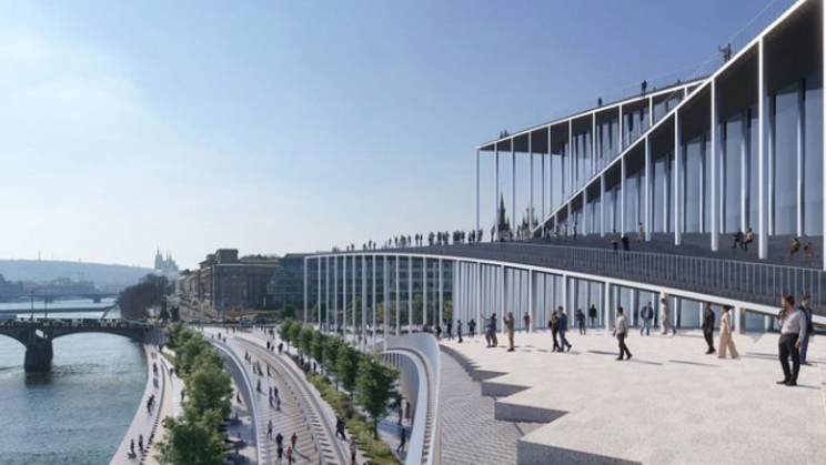 Filharmonie vyroste tam, kde teď sídlí metro Vltavská. Hotová má být do roku 2033.