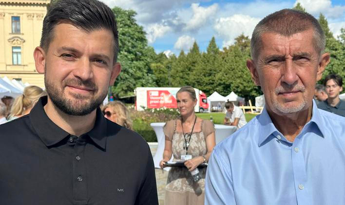 Premiér a předseda ANO Andrej Babiš na fotce z této soboty, kdy se setkal s Janem Hušbauerem, který je kandidátem ANO na nového pražského primátora.