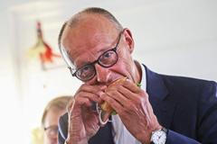 German Chancellor Merz attends a CDU election campaign rally in Kuehlungsborn