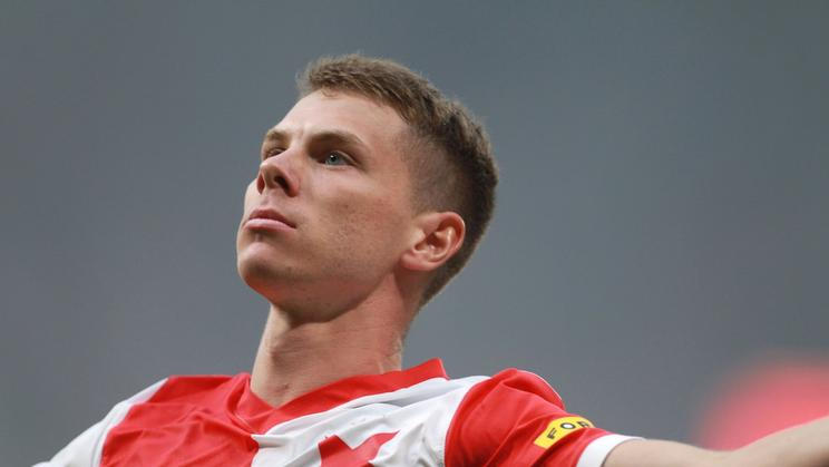 David Douděra v dresu pražské Slavie