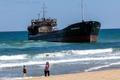 Russian-flagged general cargo ship Omskiy-107 lies aground off the coast of Sile in Istanbul