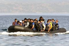 Lesvos,,Greece,October,12,,2015:,Refugees,Arriving,In,Greece,In