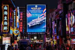 USS Abraham Lincoln docks at Laem Chabang Port in Chonburi province, Thailand