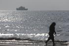 Vessels in the Strait of Hormuz near the beach of Bandar Abbas