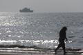 Vessels in the Strait of Hormuz near the beach of Bandar Abbas