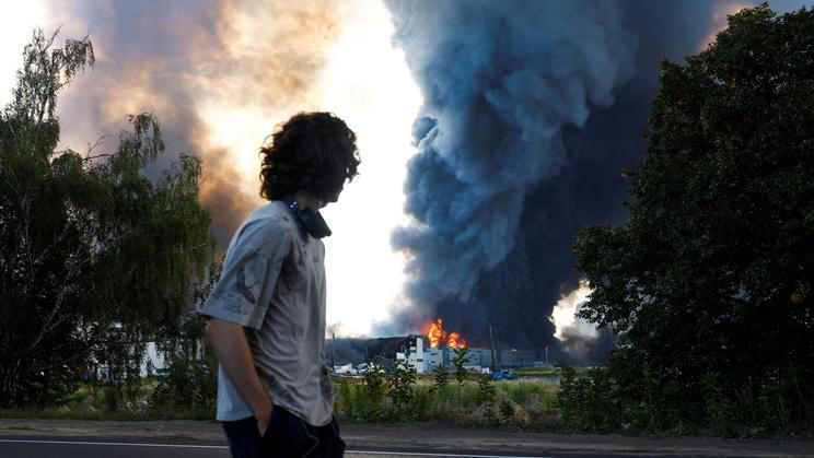 FILE PHOTO: Aftermath of a Russian drone attack in Kyiv region
